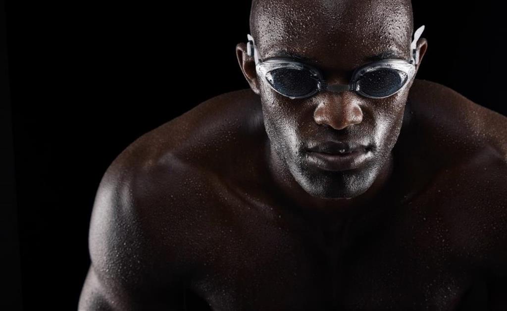 Male African American Swimmer