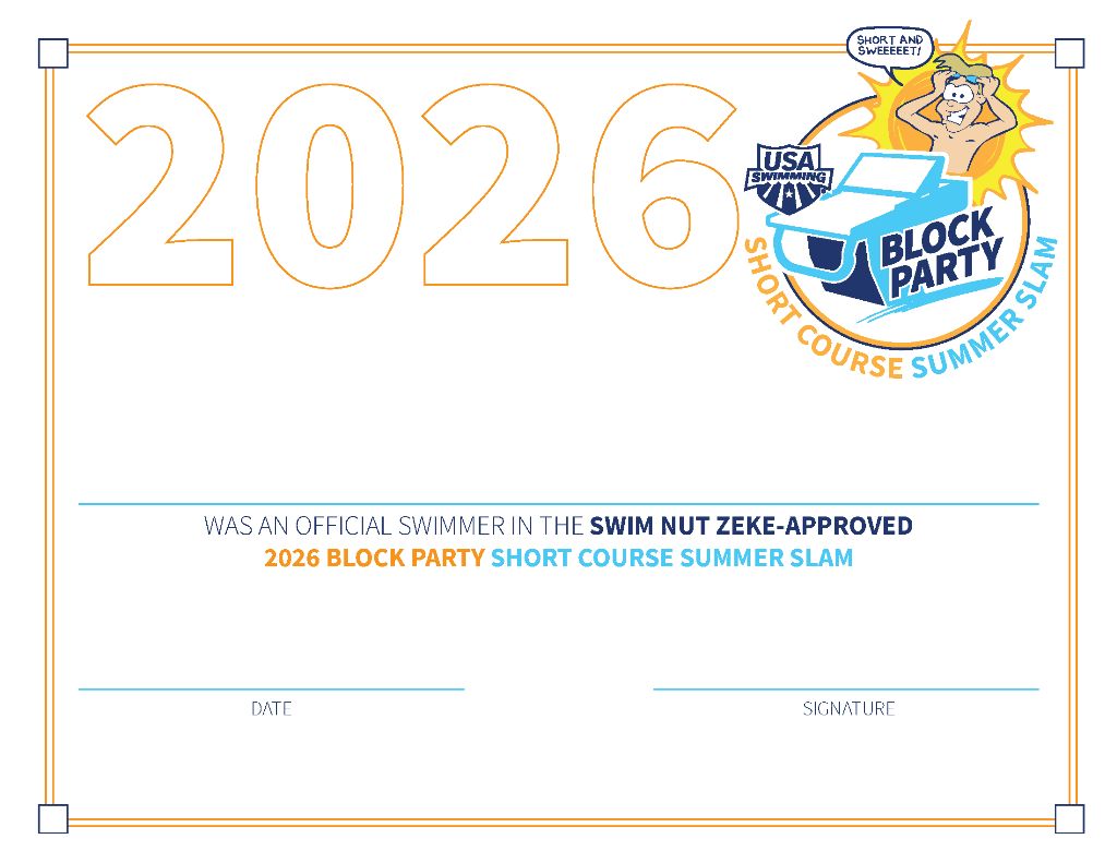 Short Course Summer Slam Certificate